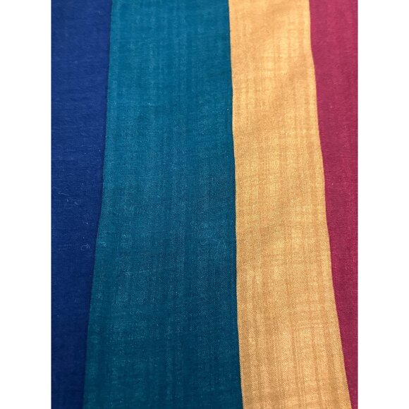 CCC Unisex Multicolor Striped Button Up Shirt Polyester Casual Retro Chic Large - Picture 9 of 9